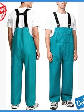 Waterproof Bib Overalls Rain Pants Workwear Outdoor Hiking Fishing Gear